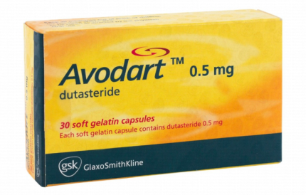 Avodart 0.5 mg 30 yumuşak kapsül kutu görseli – 5‑alfa redüktaz inhibitörü
